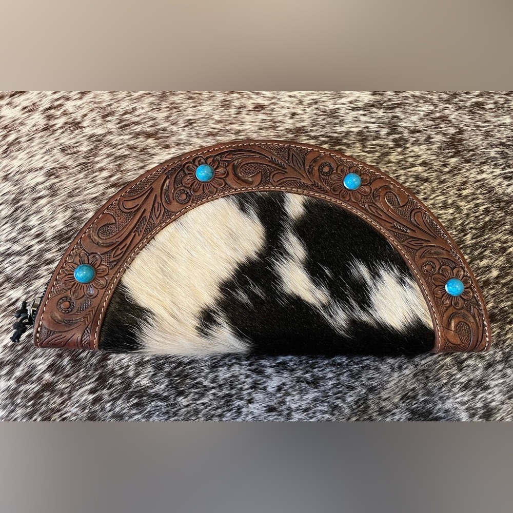Round Cowhide, Handmade Wallet/Purse